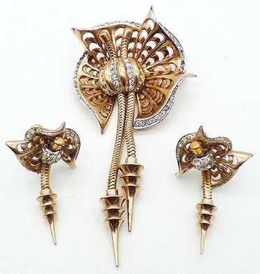 Marcel Boucher Pierced Ribbon Bow Brooch Set - image 1