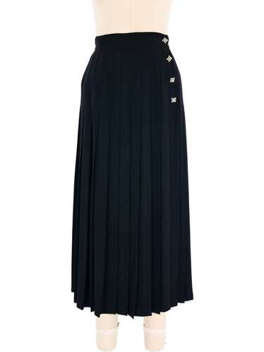 Sonia Rykiel Pleated Black Midi Skirt
