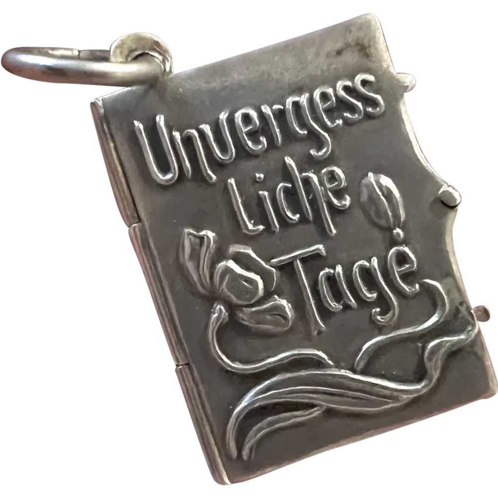 Art Nouveau "Memorable Days" 800 Silver Book Lock… - image 1