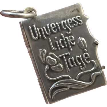 Art Nouveau "Memorable Days" 800 Silver Book Lock… - image 1