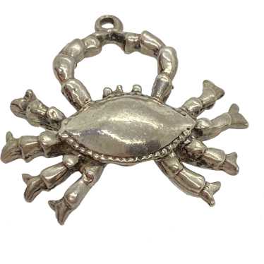 Vintage Crab Sterling Silver Three Dimensional Ch… - image 1