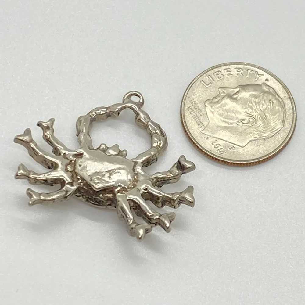 Vintage Crab Sterling Silver Three Dimensional Ch… - image 2