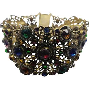 Vintage Spectacular Austro-Hungarian Jeweled Brac… - image 1