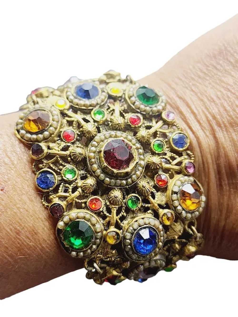 Vintage Spectacular Austro-Hungarian Jeweled Brac… - image 2