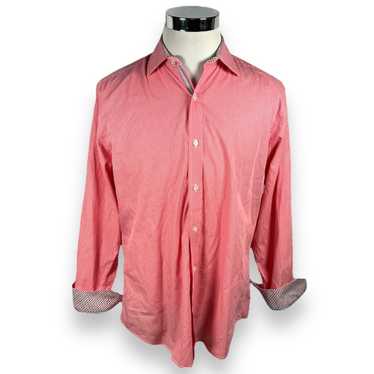 Tailorbyrd Tailorbyrd Button Shirt Coral Pink Whit