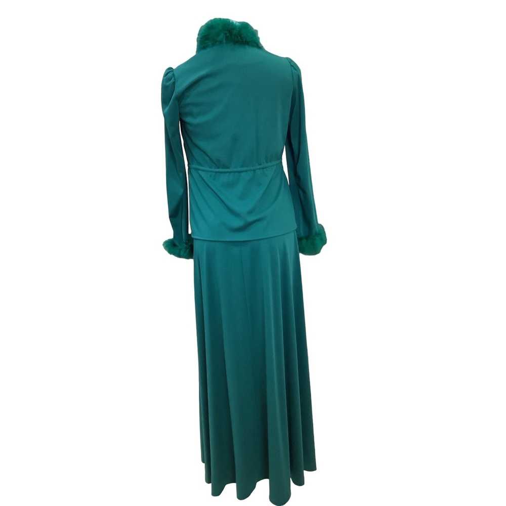 Vintage 1970's Green 2 Pc Dress Set - image 2