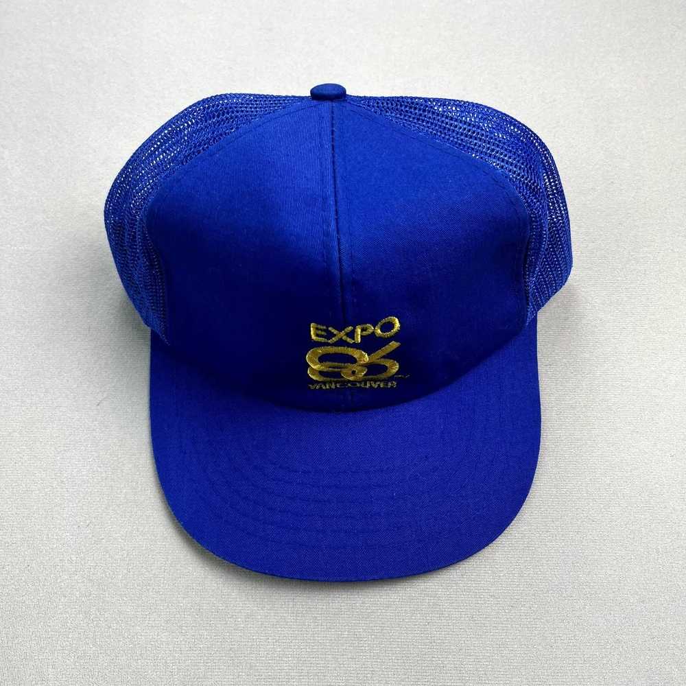 Vintage Vintage World's Fair Hat Cap Snapback Blu… - image 2