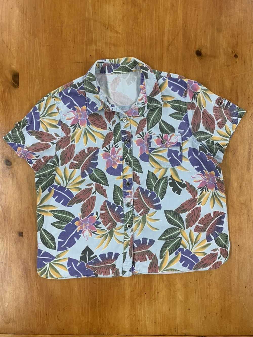 Vintage Vintage Psychedelic Floral Button Up Shirt - image 1