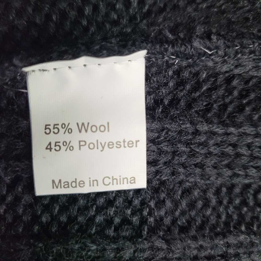 Insight 90s Wrap Duster Cardigan S Black Wool Fur… - image 12