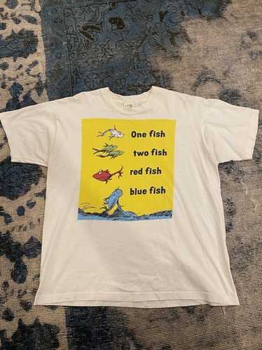 レディース 古着 90s Dr.Seuss 「One Fish Two Fish Red Fish Blue Fish」 絵本 オールド ムービー キャラクター Tシャツ M位 古着 レディース 古着 90s Dr.Seuss 「One Fish Two Fish Red Fish