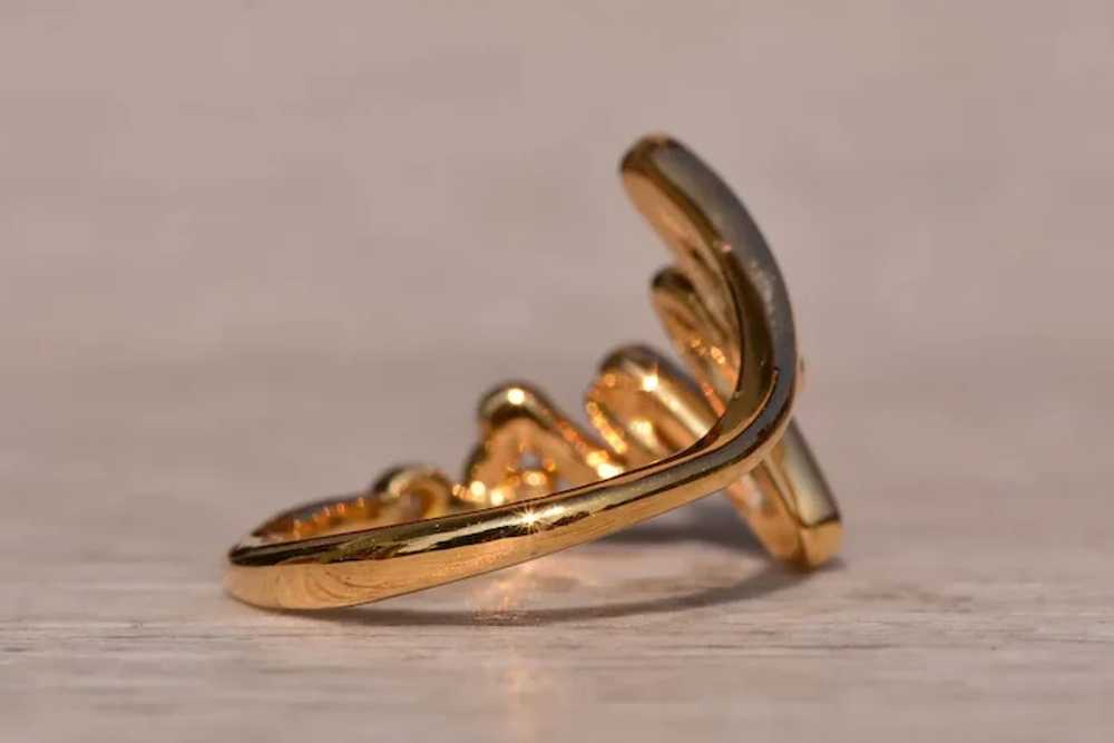 Ladies Hearts on Fire Yellow Gold Mrs. Ring - image 4