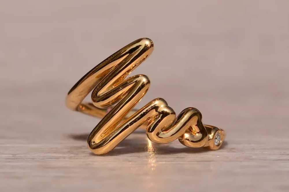 Ladies Hearts on Fire Yellow Gold Mrs. Ring - image 6