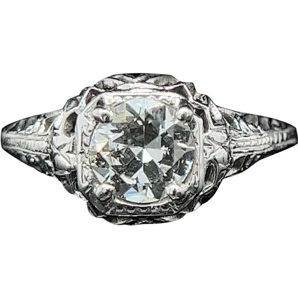 Art Deco .75ct. Diamond Antique Engagement - Fash… - image 1