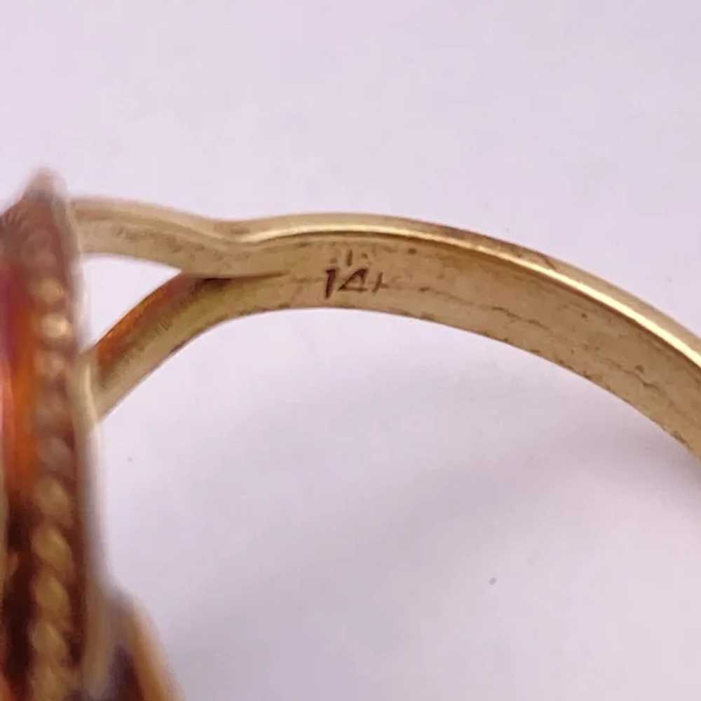 Vintage Larimar Solitaire Ring 14K Yellow Gold, H… - image 5
