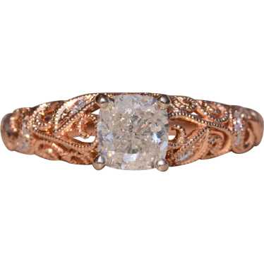 Rose Gold Engagement Ring with Natural Diamond Sig