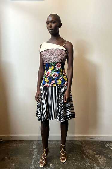 Raf Simons for Christian Dior multicolor silk dres