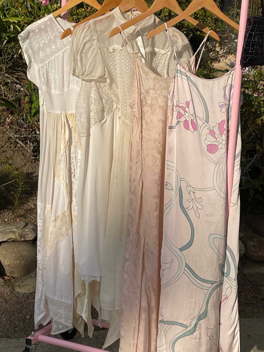 vintage 40’s silk sheer embroidered dress - image 6