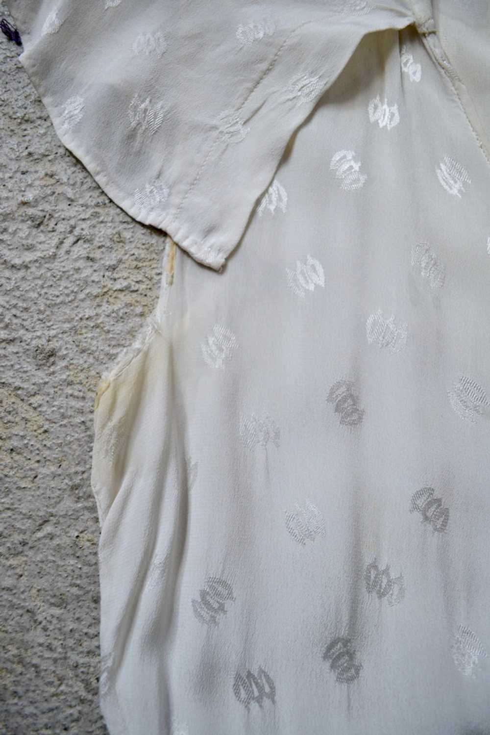 Antique Cream Silk Flutter Dress - image 5