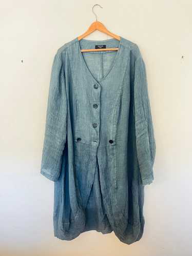 Tomo Koizmi Linen Jacket Dress in Prussian Blue