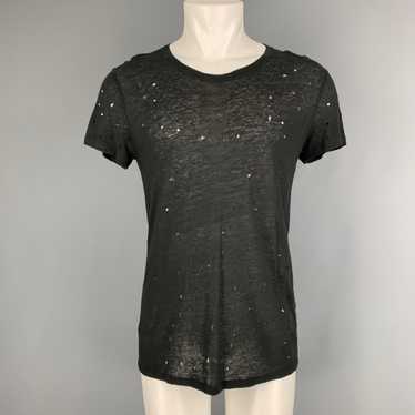 Iro Black Distressed Linen CrewNeck Tshirt - image 1
