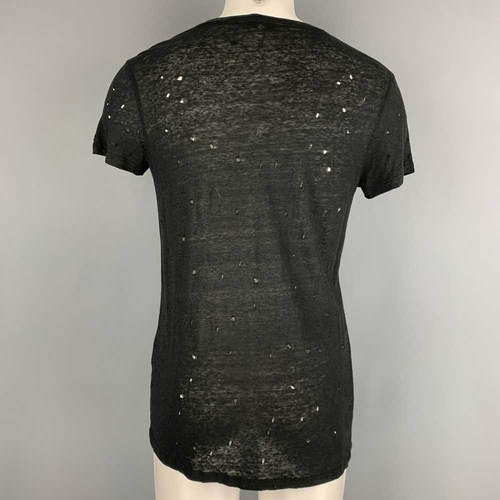 Iro Black Distressed Linen CrewNeck Tshirt - image 3