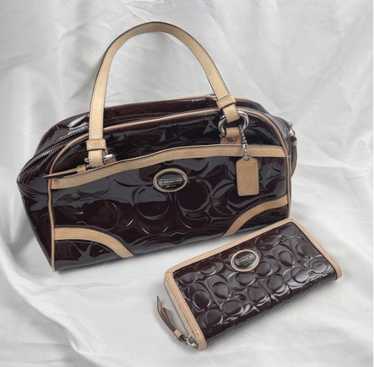 Coach Vintage coach patent leather handbag and wa… - image 1