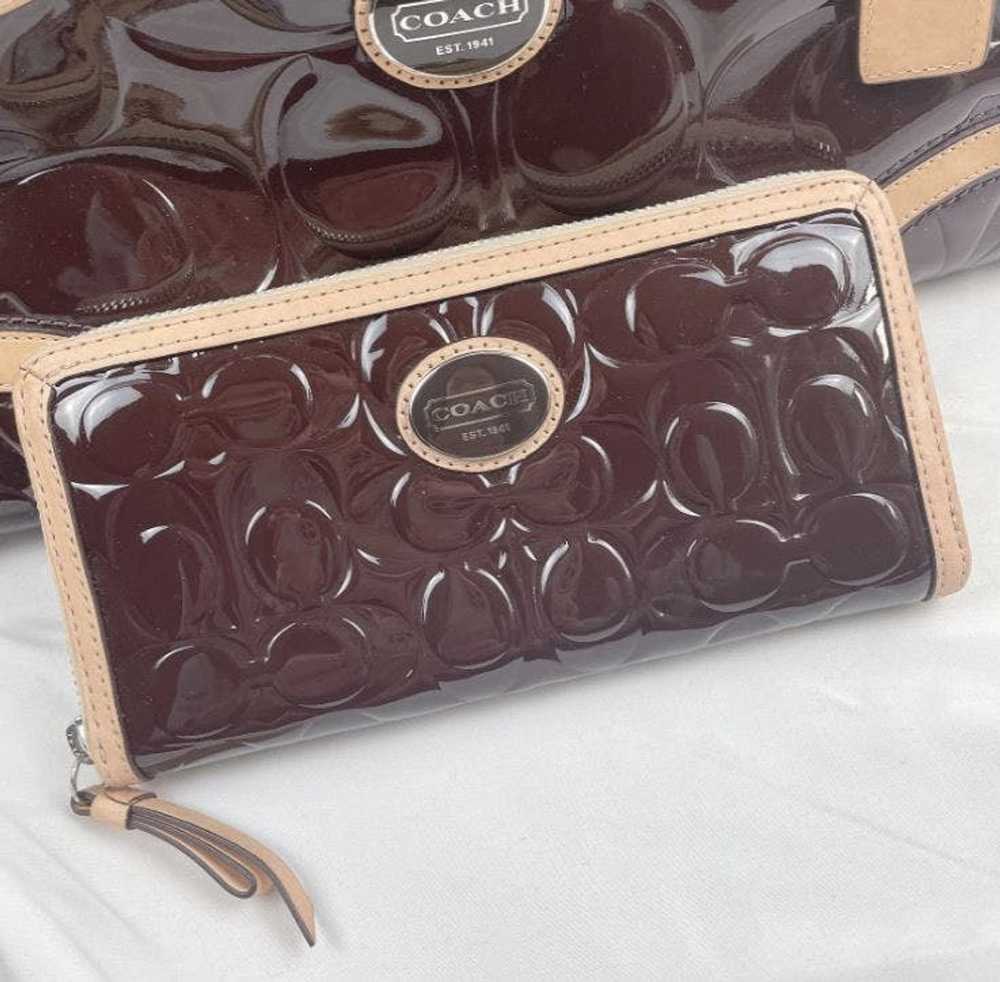 Coach Vintage coach patent leather handbag and wa… - image 2