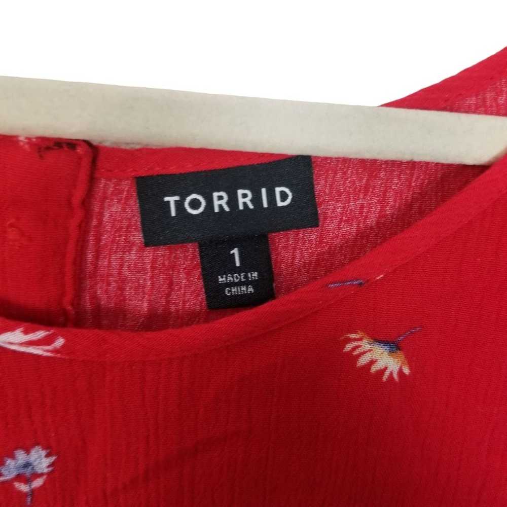 Other Torrid Womens 1X Red Floral Short Sleeves A… - image 6