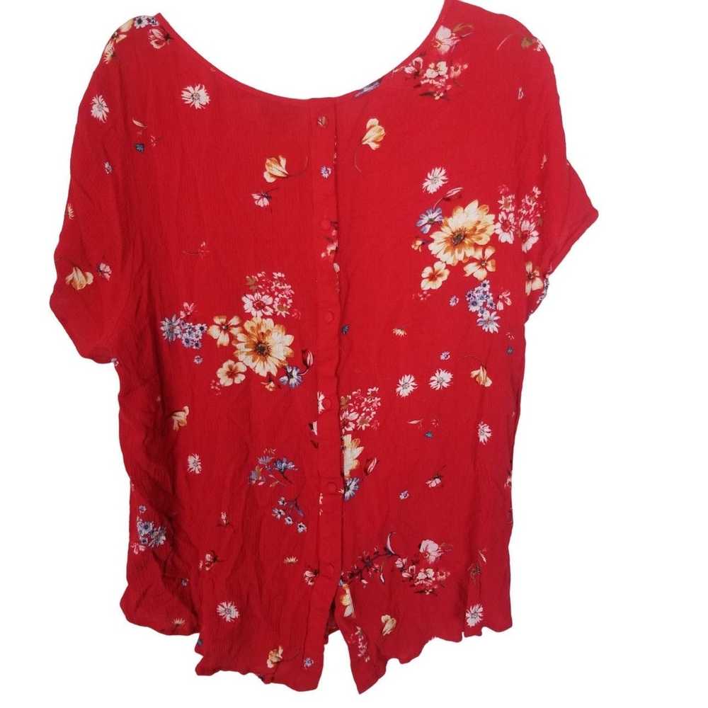 Other Torrid Womens 1X Red Floral Short Sleeves A… - image 8