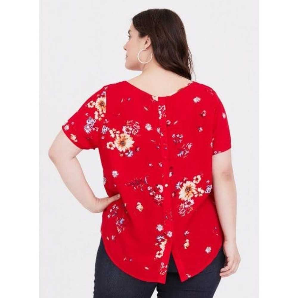 Other Torrid Womens 1X Red Floral Short Sleeves A… - image 9