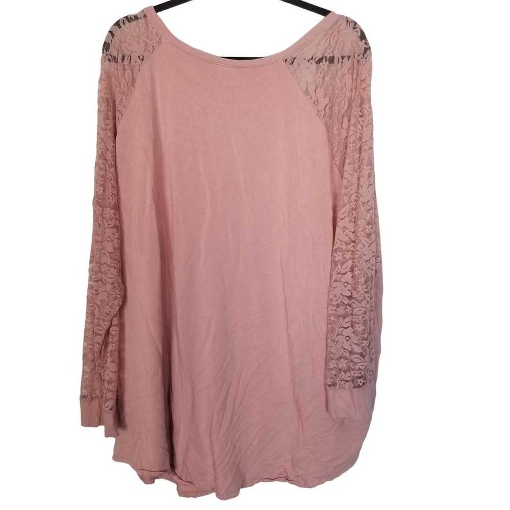 Other Torrid Womens 4X Pink Lace Sleeve Scoop Nec… - image 9