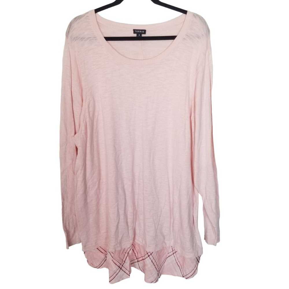 Other Torrid Womens 4X Peach Pink Long Sleeves Cr… - image 1