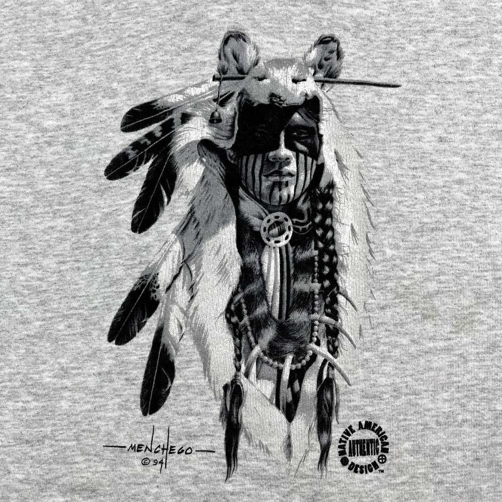 Vintage Vintage Native American Sweatshirt Gray C… - image 3