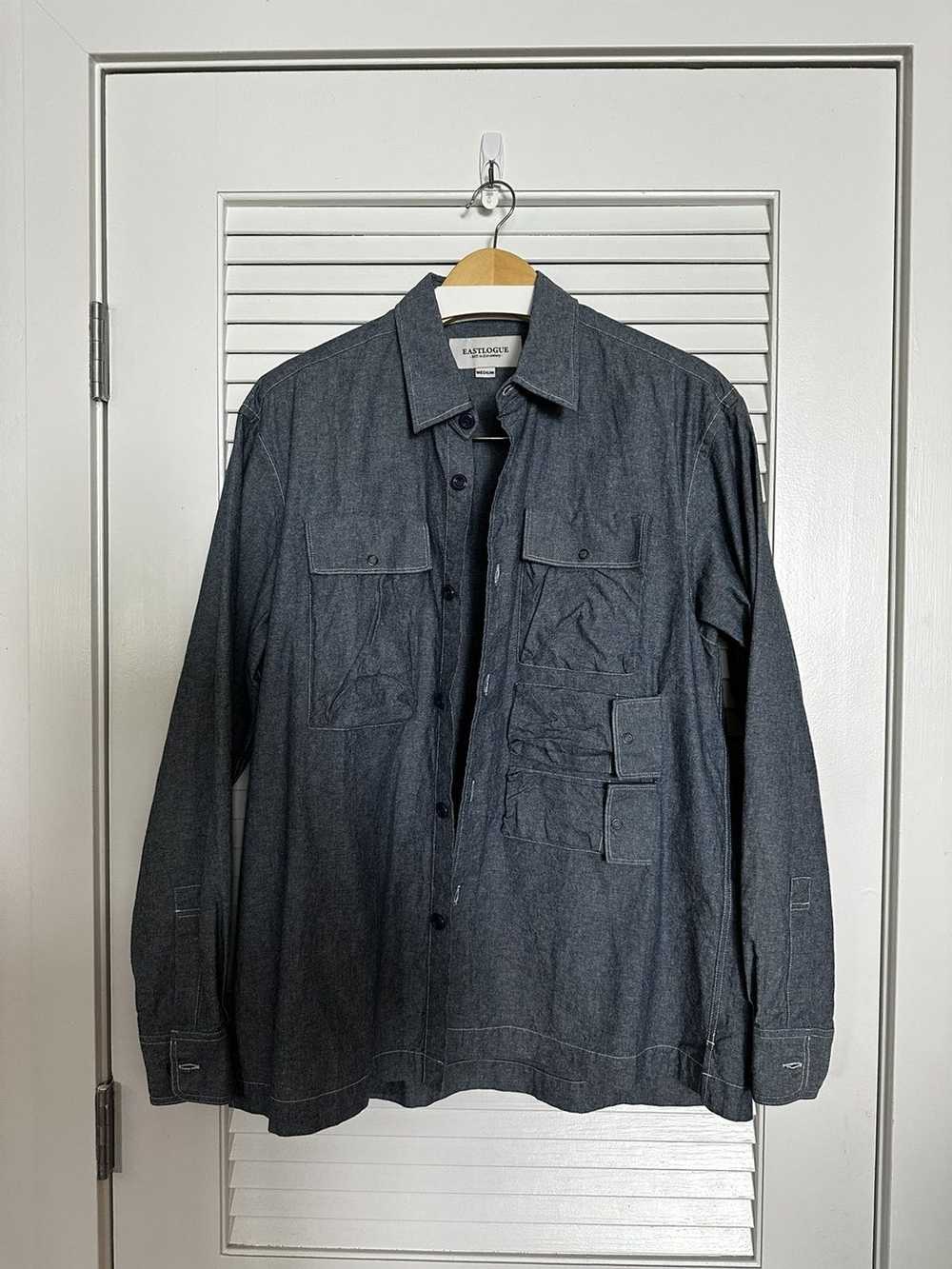 Eastlogue Utility Field Shirt Blue Chambray Size M - image 2