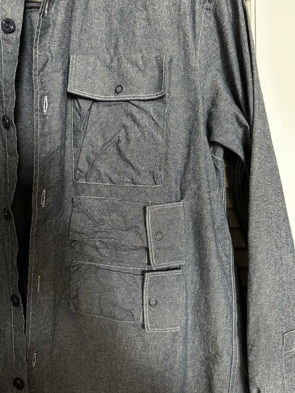 Eastlogue Utility Field Shirt Blue Chambray Size M - image 4