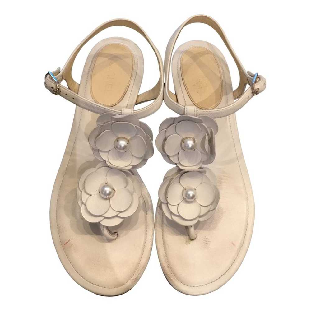 Chanel Slingback leather flip flops - image 1