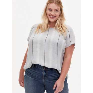 Other Torrid Womens 2X Gray Striped Short Sleeve … - image 1