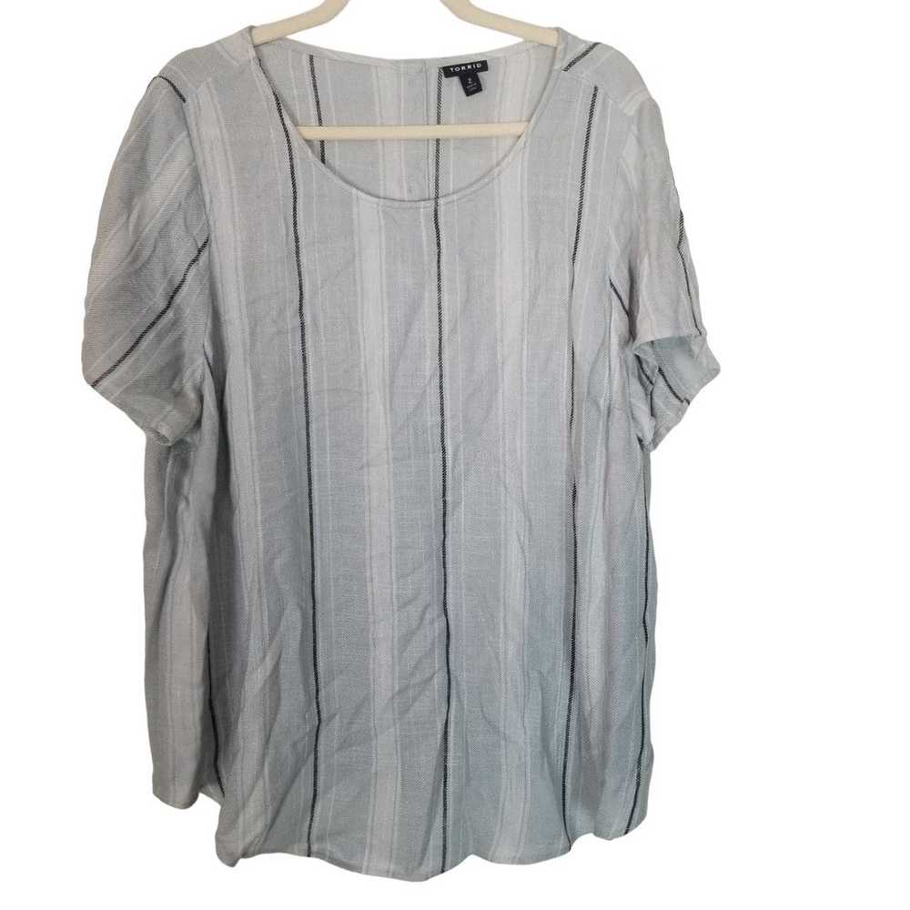 Other Torrid Womens 2X Gray Striped Short Sleeve … - image 2