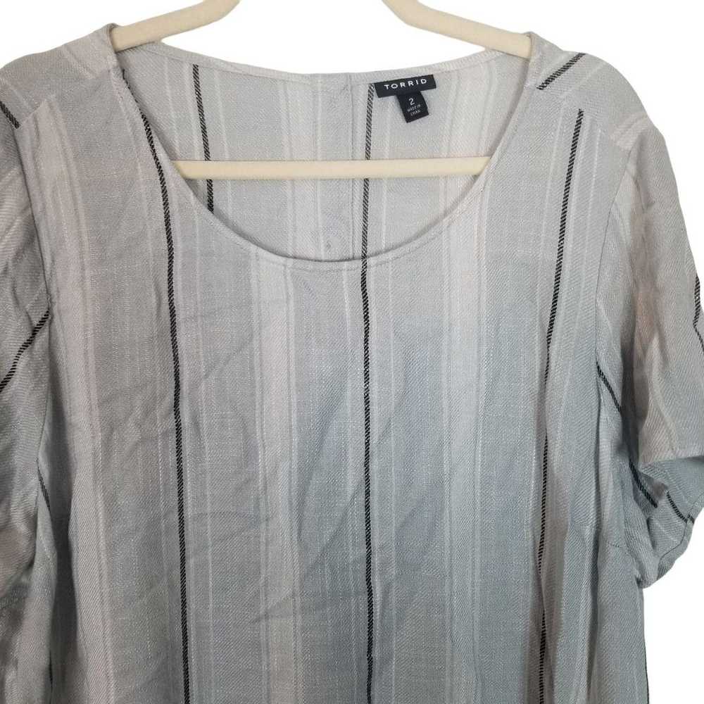 Other Torrid Womens 2X Gray Striped Short Sleeve … - image 4