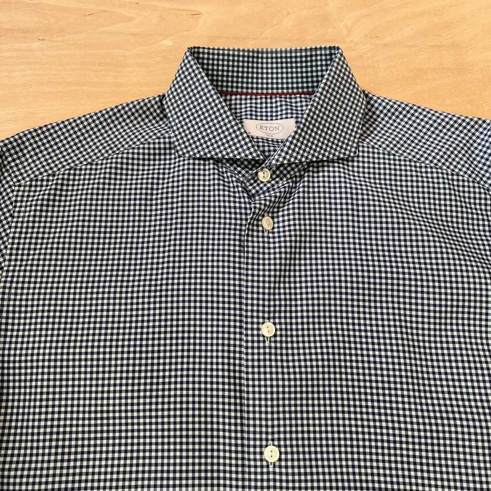 Eton × Sportswear Eton Dress Shirt 16 Blue Teal C… - image 2