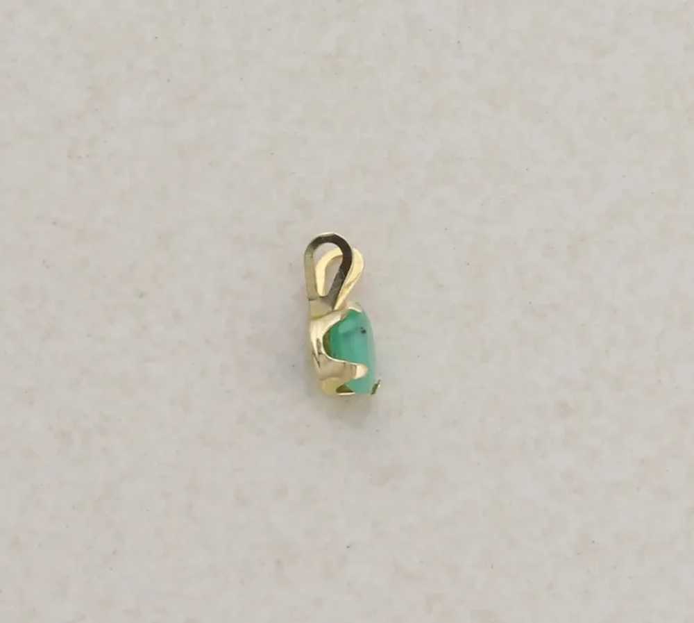 Pendant Only 14k Yellow Gold Natural Emerald Pend… - image 2