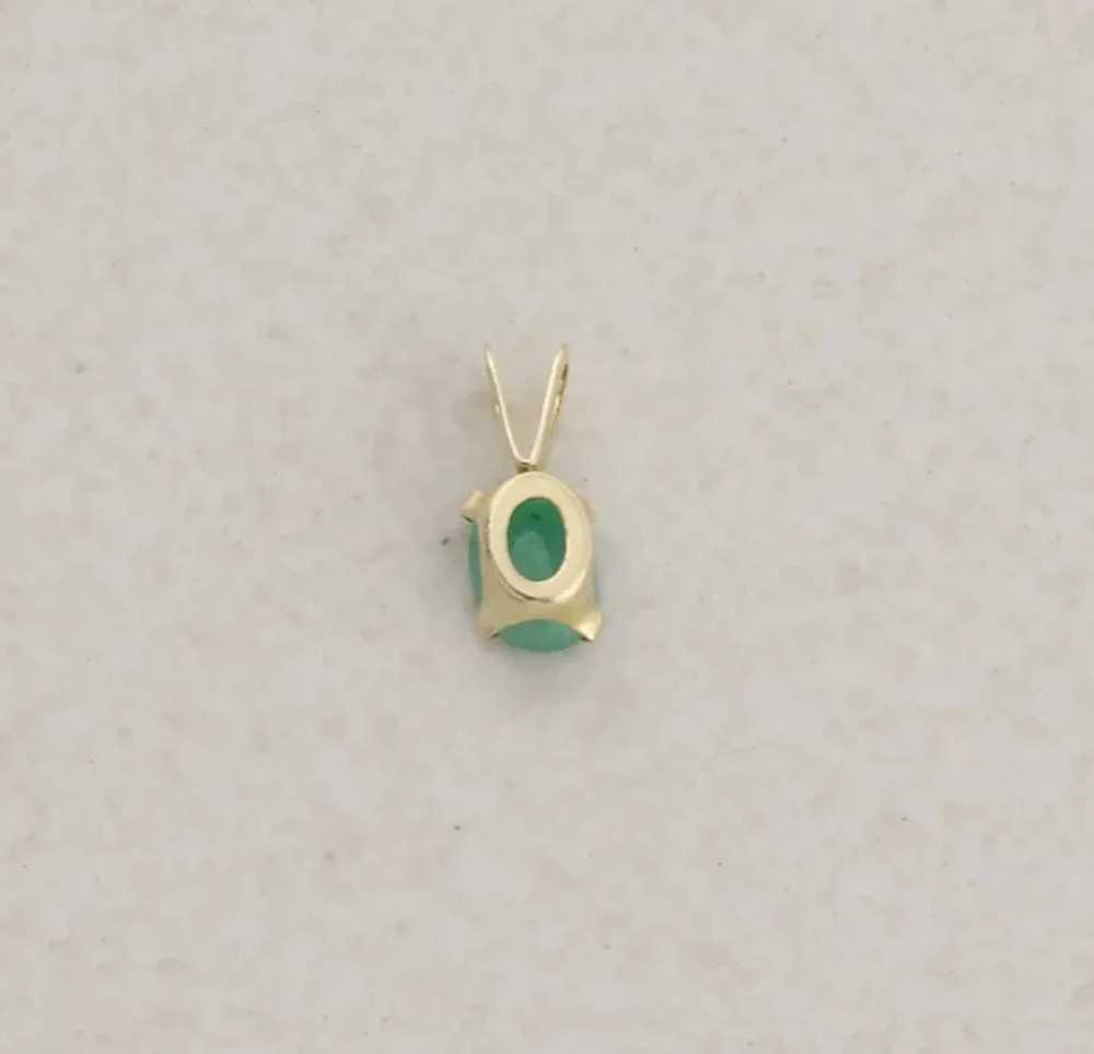 Pendant Only 14k Yellow Gold Natural Emerald Pend… - image 3