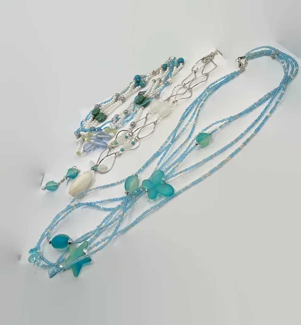 Necklace Layered Lot, Boho Statement, Turquoise, … - image 2