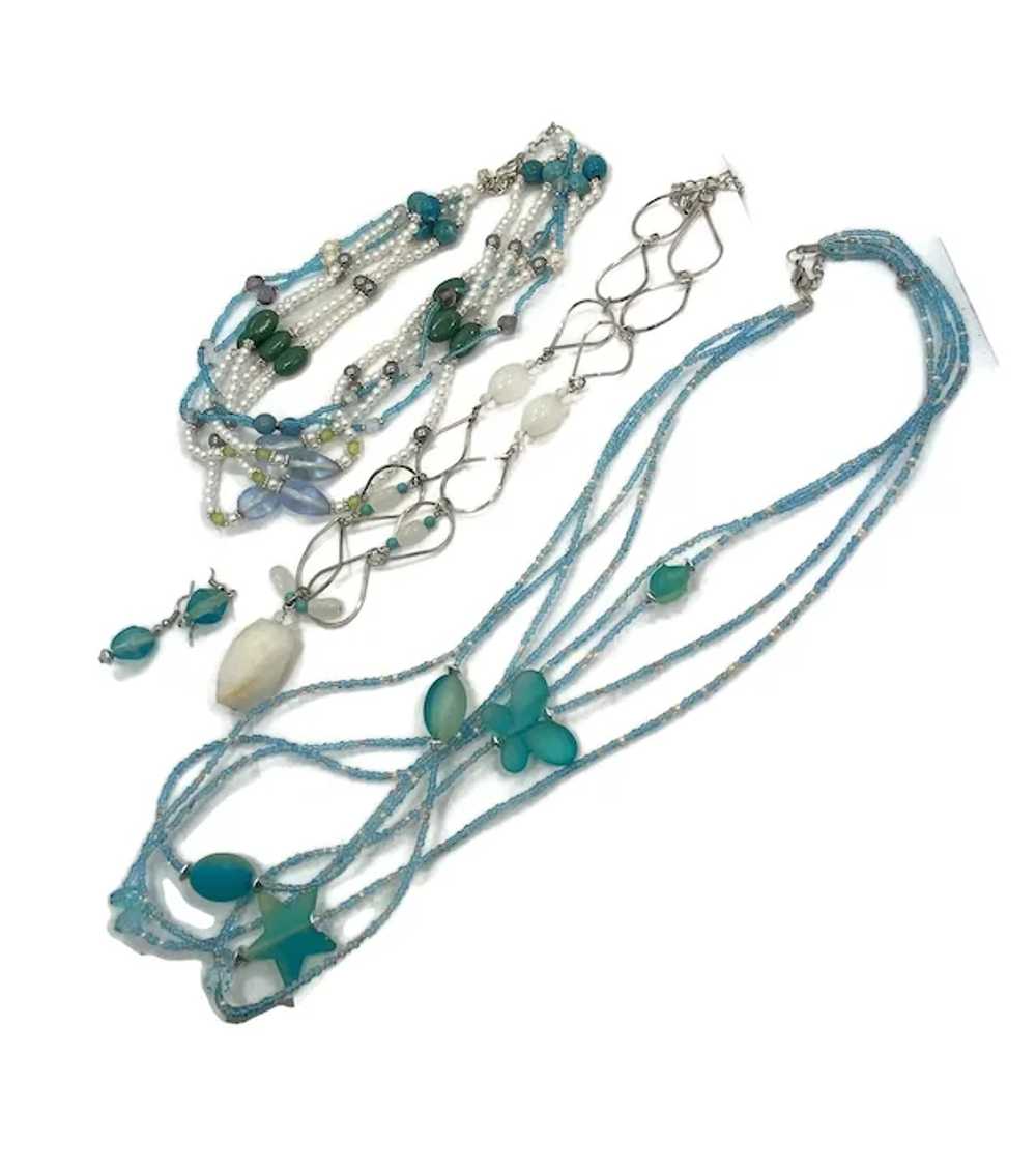 Necklace Layered Lot, Boho Statement, Turquoise, … - image 4