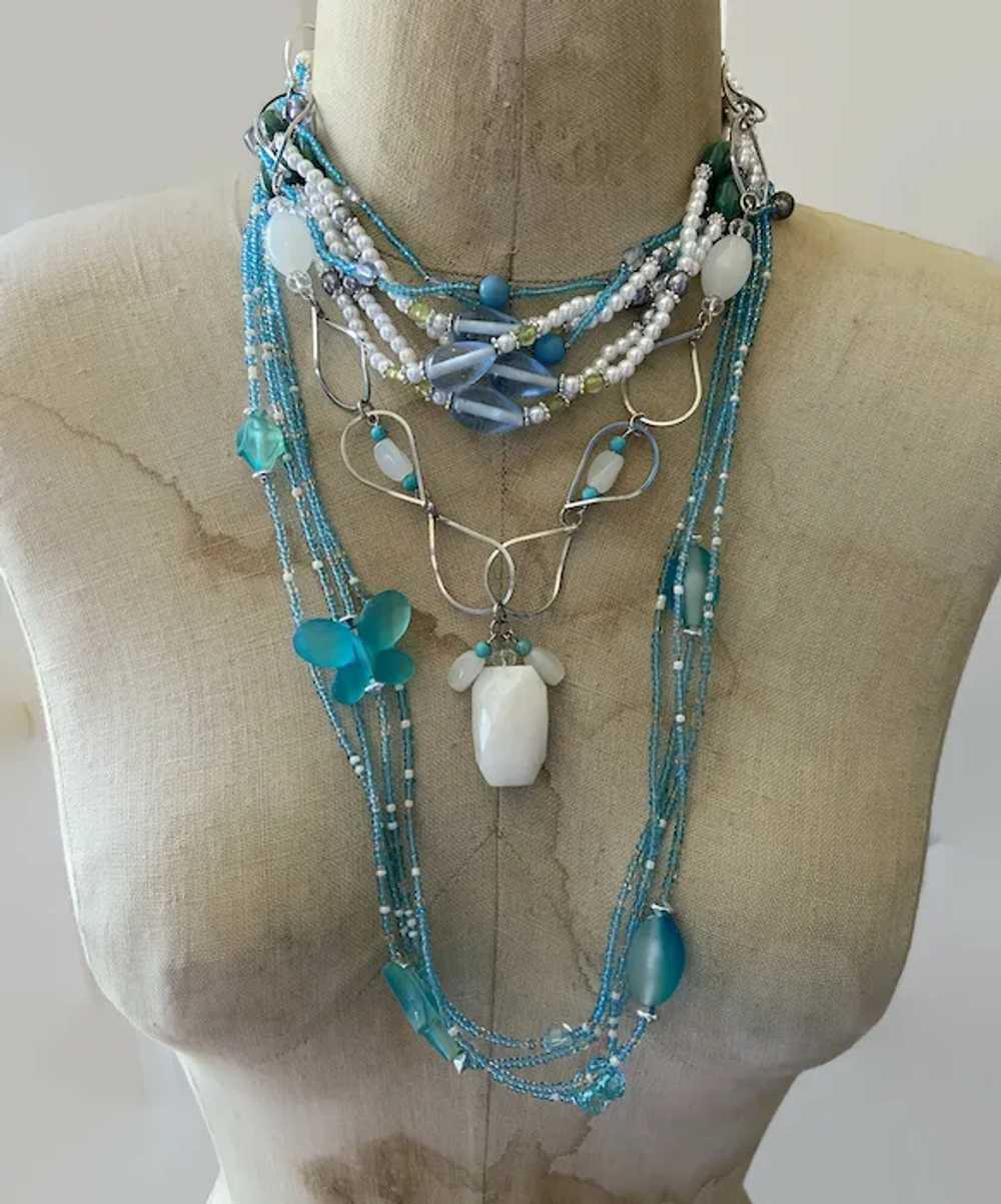 Necklace Layered Lot, Boho Statement, Turquoise, … - image 5