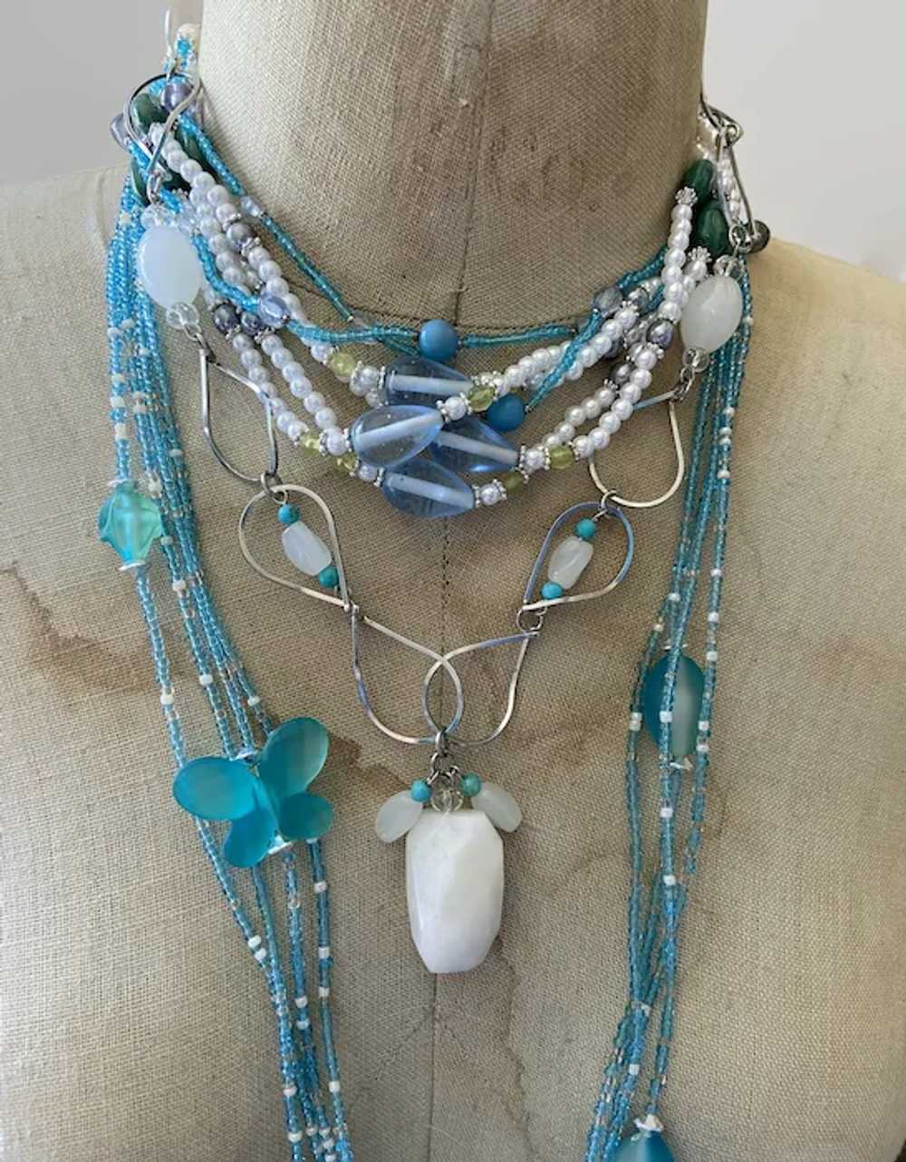 Necklace Layered Lot, Boho Statement, Turquoise, … - image 7