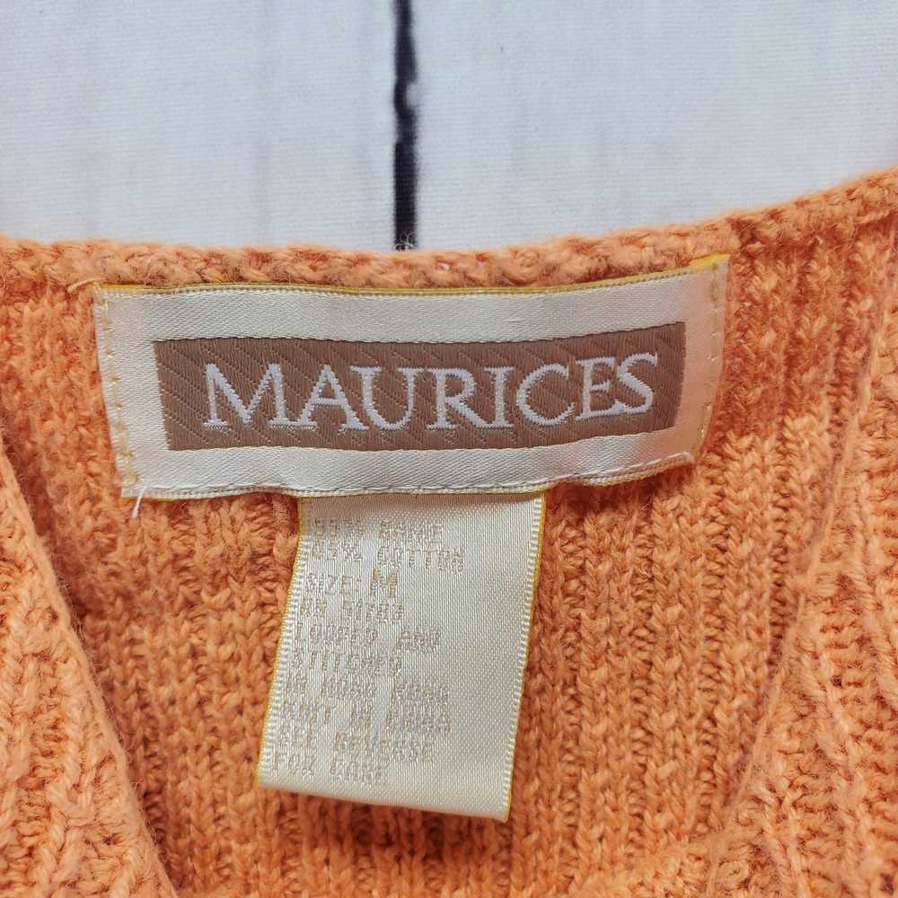 Other Vintage Maurices Y2K Orange Braided Knit V-… - image 3