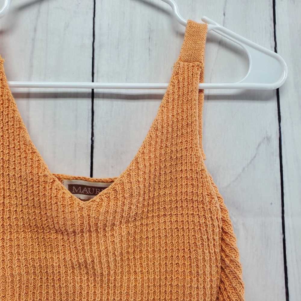 Other Vintage Maurices Y2K Orange Braided Knit V-… - image 4