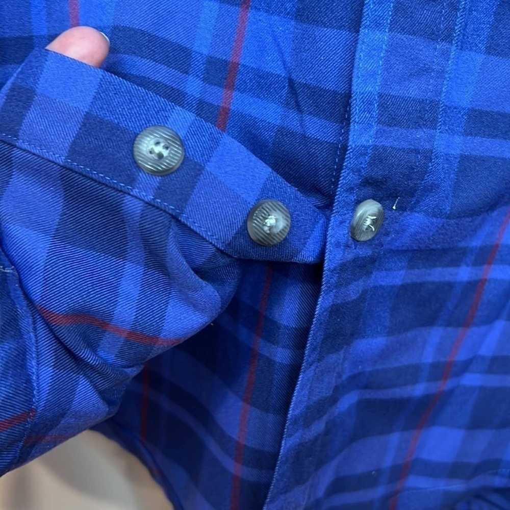 Cabelas Cabela’s button down flannel blue plaid M - image 3