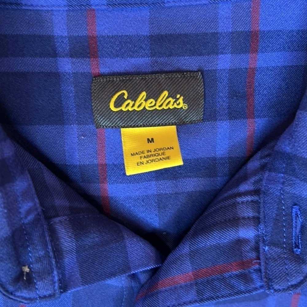 Cabelas Cabela’s button down flannel blue plaid M - image 4